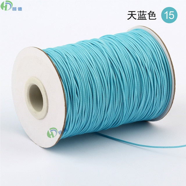 10METER Diy Handmade Wax Line Bracelet Rope Manufacturer Black  Jewelry Accessories Garment Accessories 1mm Environmentally