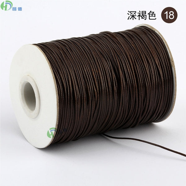 10METER Diy Handmade Wax Line Bracelet Rope Manufacturer Black  Jewelry Accessories Garment Accessories 1mm Environmentally