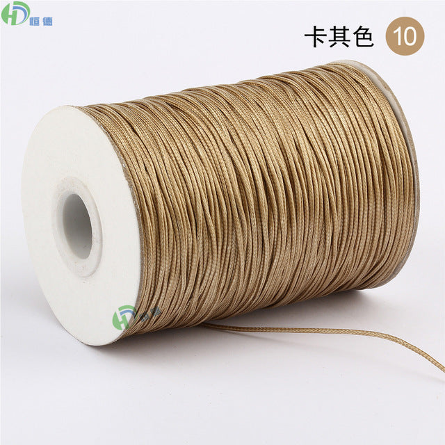 10METER Diy Handmade Wax Line Bracelet Rope Manufacturer Black  Jewelry Accessories Garment Accessories 1mm Environmentally