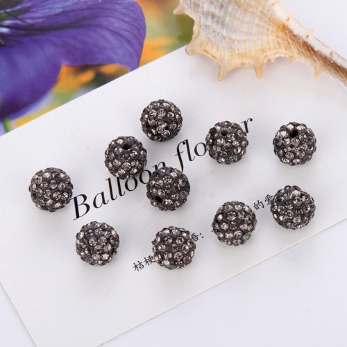 Hot sell 20 piece/lot 10mm 8mm DIY Jewelry Making   Disco Round Ball Crystal Rhinestones Loose Spacer Charm Beads for