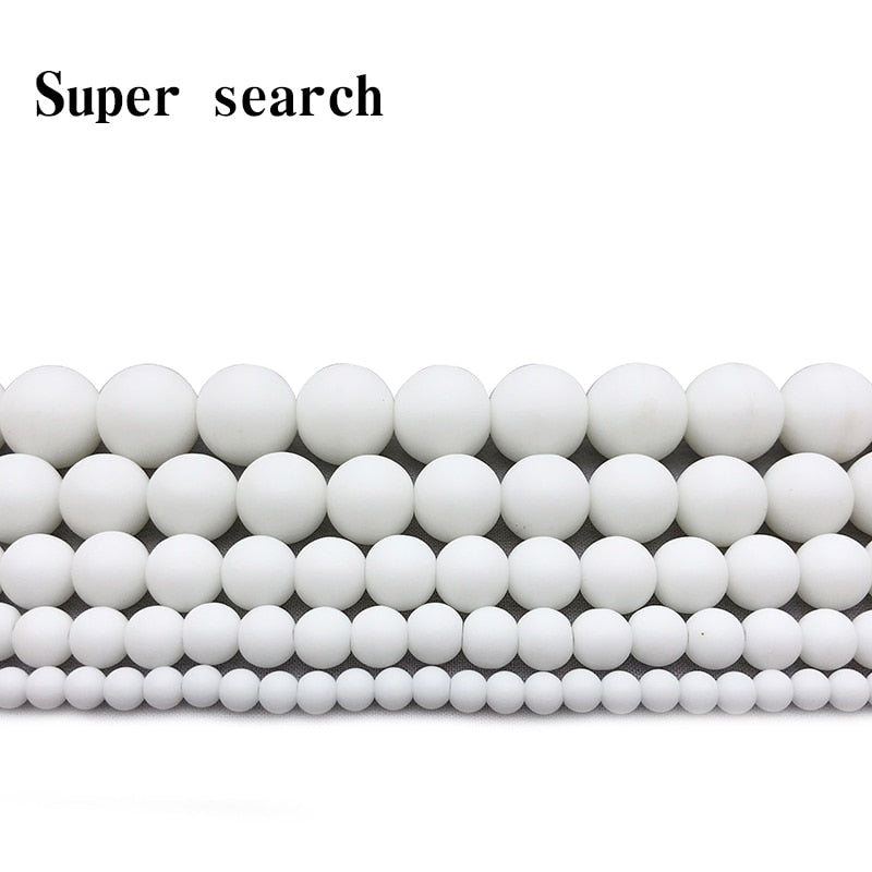 Frost White Ceramic Dull Polish Matte Round Spacer Loose Bead 4 6 8 10 12MM DIY Bracelet&Necklace