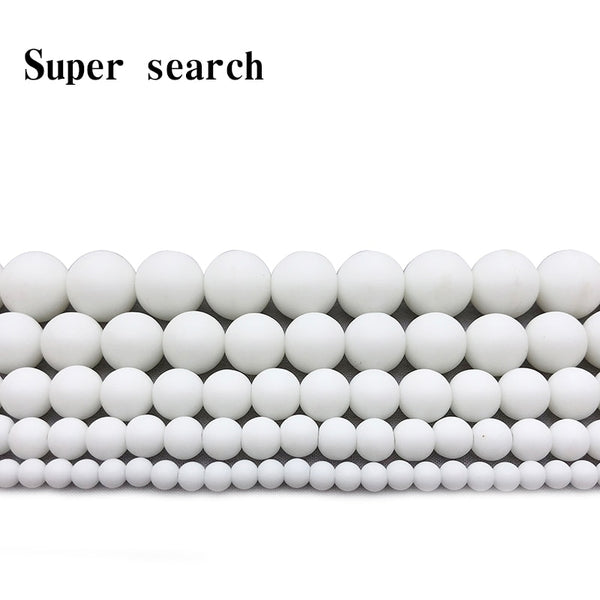 Frost White Ceramic Dull Polish Matte Round Spacer Loose Bead 4 6 8 10 12MM DIY Bracelet&Necklace