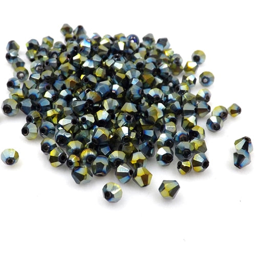 Buy 1 get 1 free #5301 3mm 100pcs Glass Crystals Beads Bicone Faceted Bead loose Spacer Beads DIY Jewelry Making U pick color